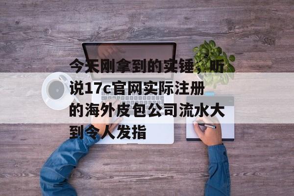 今天刚拿到的实锤，听说17c官网实际注册的海外皮包公司流水大到令人发指